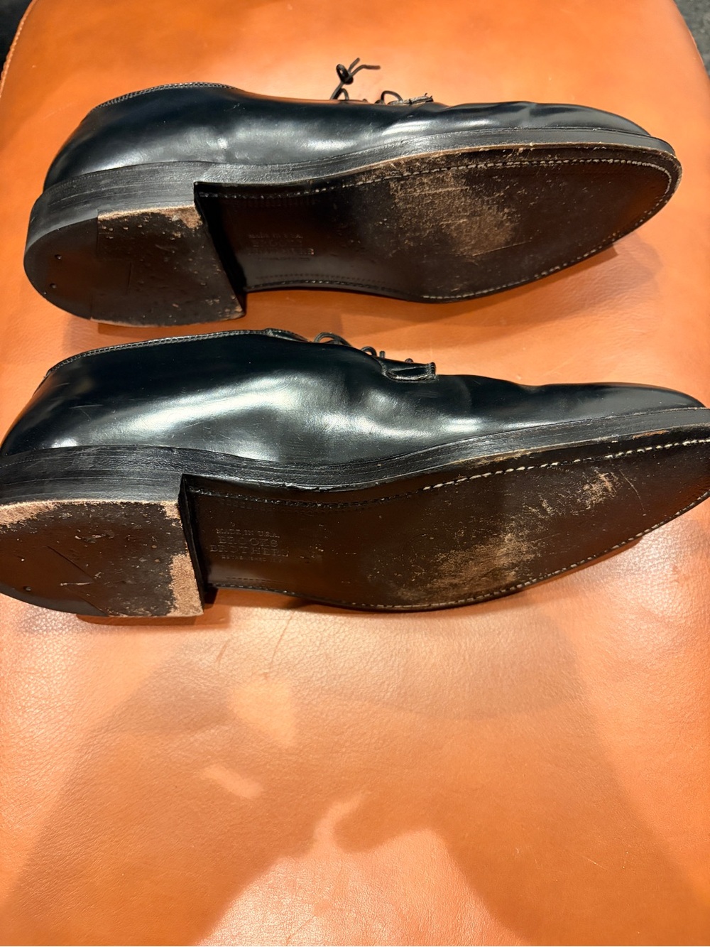 Classic Black Men's Leather Derby Shoes - Picture 5 of 7